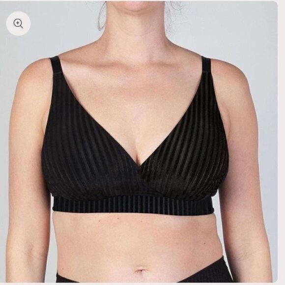 New Omnia Paratus OPAL Crossover Wireless Bra Top Ribbed Velour Sz 3XL Full Cup - Picture 1 of 11